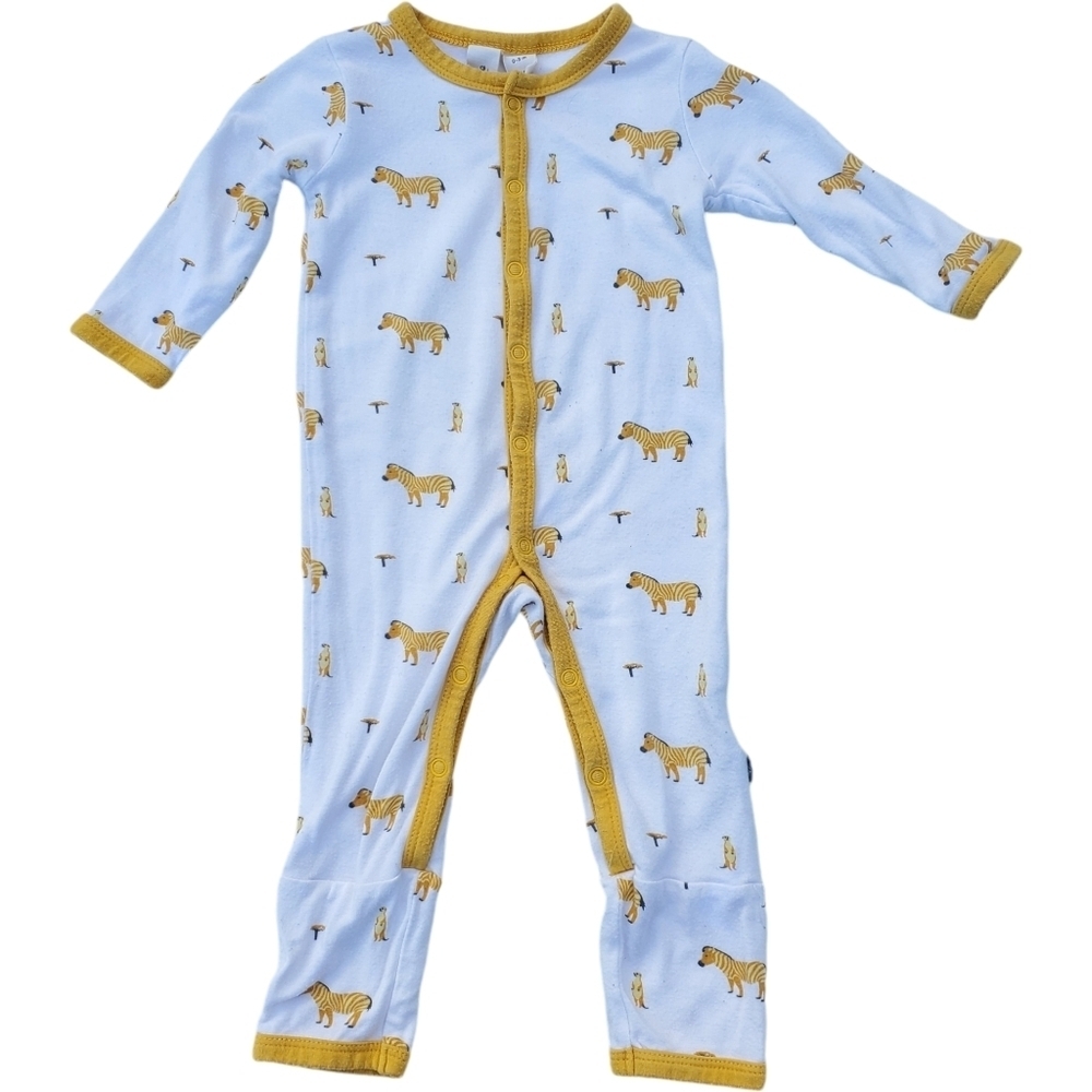 Kyte Baby One-piece Sleeper Footless Pajama White|Yellow Savanna Baby 0-3M